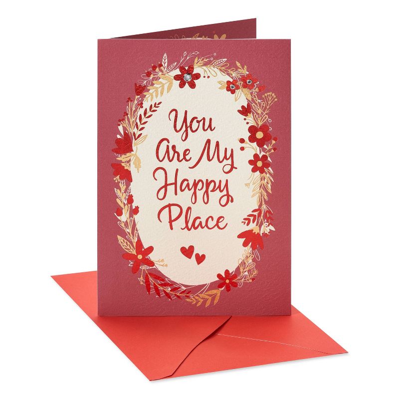 Valentine&#39;s Day Card Floral Wreath Border, 1 of 7