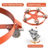 55-gallon Bucket Cart with 4 casters, 1000-pound Capacity Trash Can Cart, Orange Steel Frame Trolley - 2 of 4
