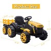 12V Kids Ride On Tractor w/Remote, 7Ah Battery, Dual 35W Motors, Detachable Trailer, LED Lights, Music, Safety Belt - 2 of 4