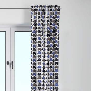 Bacati - Elephants Blue/Grey Curtain Panel
