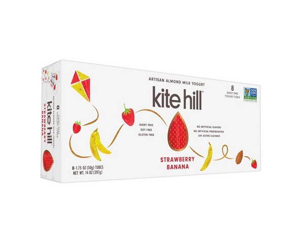 Kite Hill Non-Dairy Strawberry Banana Yogurt - 8ct/1.75oz Tubes