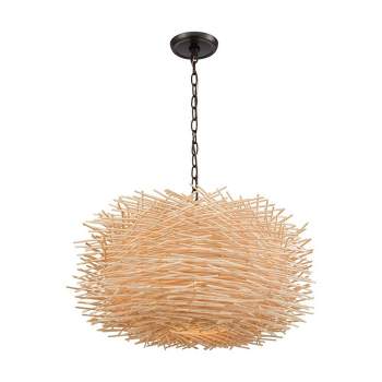 Elk Home Bamboo Nest 3 - Light Pendant in  Oil Rubbed Bronze