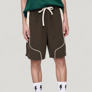 Anna-Kaci Active Men's Colorblock Drawstring Waist Relaxed Fit Casual Shorts with Side Pockets - 1 of 4