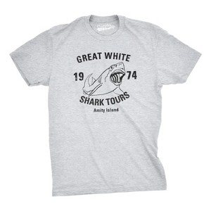 Great White Shark Tours T-Shirt Vintage Movie Boating Shirts Fishing Tees - Crazy Dog Men's T Shirt - 1 of 4