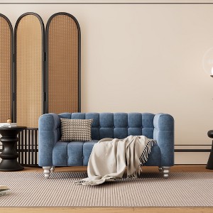 NicBex Couches for Living Room 63inch Cloud Couch Modern Dutch Fluff Upholstered 2 Seater Sofa Couch Loveseat Sofa with Solid Wood Legs - 1 of 4