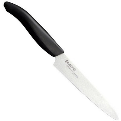 Black Handle Kyocera Advanced Ceramic Revolution Series 3-inch Mini Prep Knife White Blade 