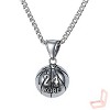 Men's Silver - Toned Stainless Steel Cuban Chain Necklace with Basketball Pendant - 3 of 4