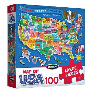 RoseArt USA Map Kid's 100pc Jigsaw Puzzle - 1 of 4