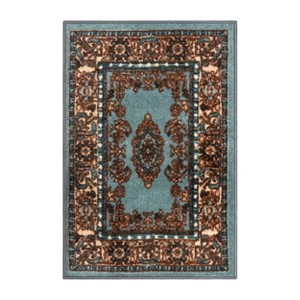 Floral Scroll Medallion Washable Non-Slip Indoor Runner or Area Rug by Blue Nile Mills - 1 of 3