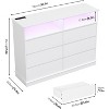 White Dresser for Bedroom, 6 Drawer Dresser with LED Lights and Charging Station, for Living Room, Hallway - 2 of 4