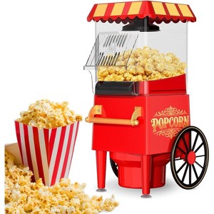 OSTBA 1200W Air Popcorn Maker, 12-Cup Oil-Free Hot Air Popper with Retro Design, Butter Tray & One-Button Control for Home & Party Use - 1 of 4