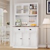 Pantry with Drawers and Adjustable Shelves, 71”Tall Freestanding Kitchen Pantry Cabinet with Microwave Stand, Hutch Cabinet - 4 of 4