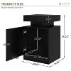 Aoxun Nightstand Set of 2 with LED Lights,Night Stand with Storage Cabinet for Bedroom,Bedside Table with LED, Black - 2 of 4