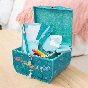 Peaceable Kingdom Wishes Secrets Treasures Treasure Box Kids Treasure Chest With Lock Keys Mini Jewelry Box Kids Storage Box Boys Girls Target