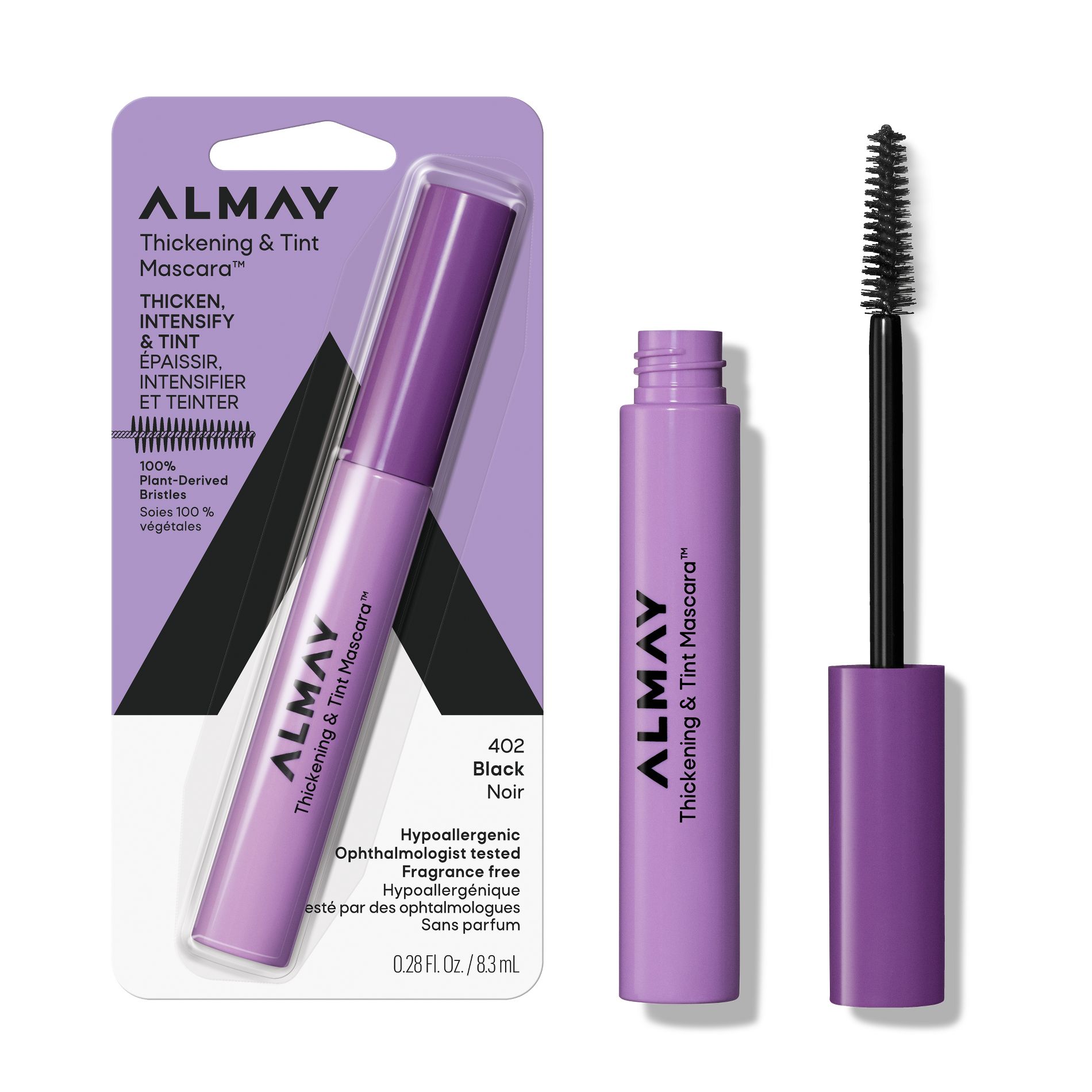 Almay Thickening & Tint Mascara - No Clumping or Flaking - 402 Black - 0.28 fl oz