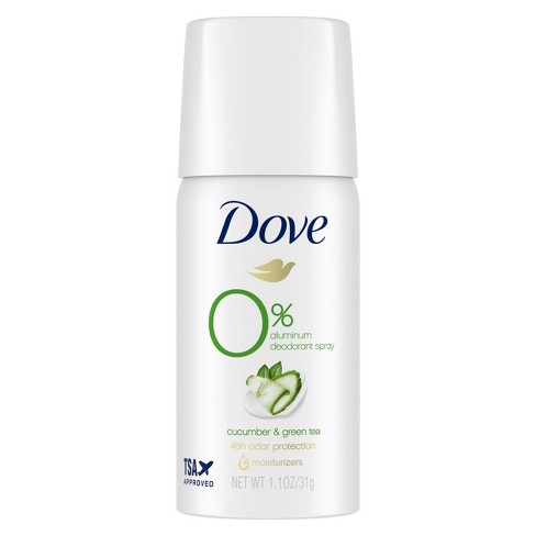 udstilling aftale Børns dag Dove Beauty 0% Aluminum, Cucumber & Green Tea Deodorant Spray - Trial Size  - 1.1oz : Target