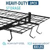Heavy Duty Wall Mounted Garage Shelving with Hooks,200 lbs Load Capacity per Shelf, Black, 2-Pack - 4 of 4