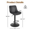 Bencmate Dining Chairs Bar Stools Set of 2, Swivel Adjustable Bar Stools, Industrial Bar Height Stools with Back Support, Black, 17.3"*17.3"*34" - 4 of 4