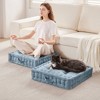 FONTOI 24*"24*"5" Square Bed Pillow, Floor Pillow Cushion, Couch Cushion with Scalloped Edge Design for Bed Couch Sofa Floor, Aqua Blue, 24"*5"*24" - 2 of 4