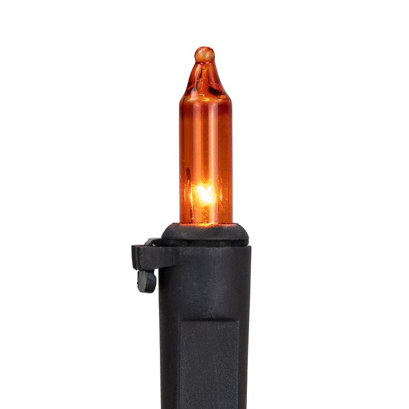 Northlight 35-Count Orange Halloween Mini Light Set, 7ft Black Wire, 4 of 7