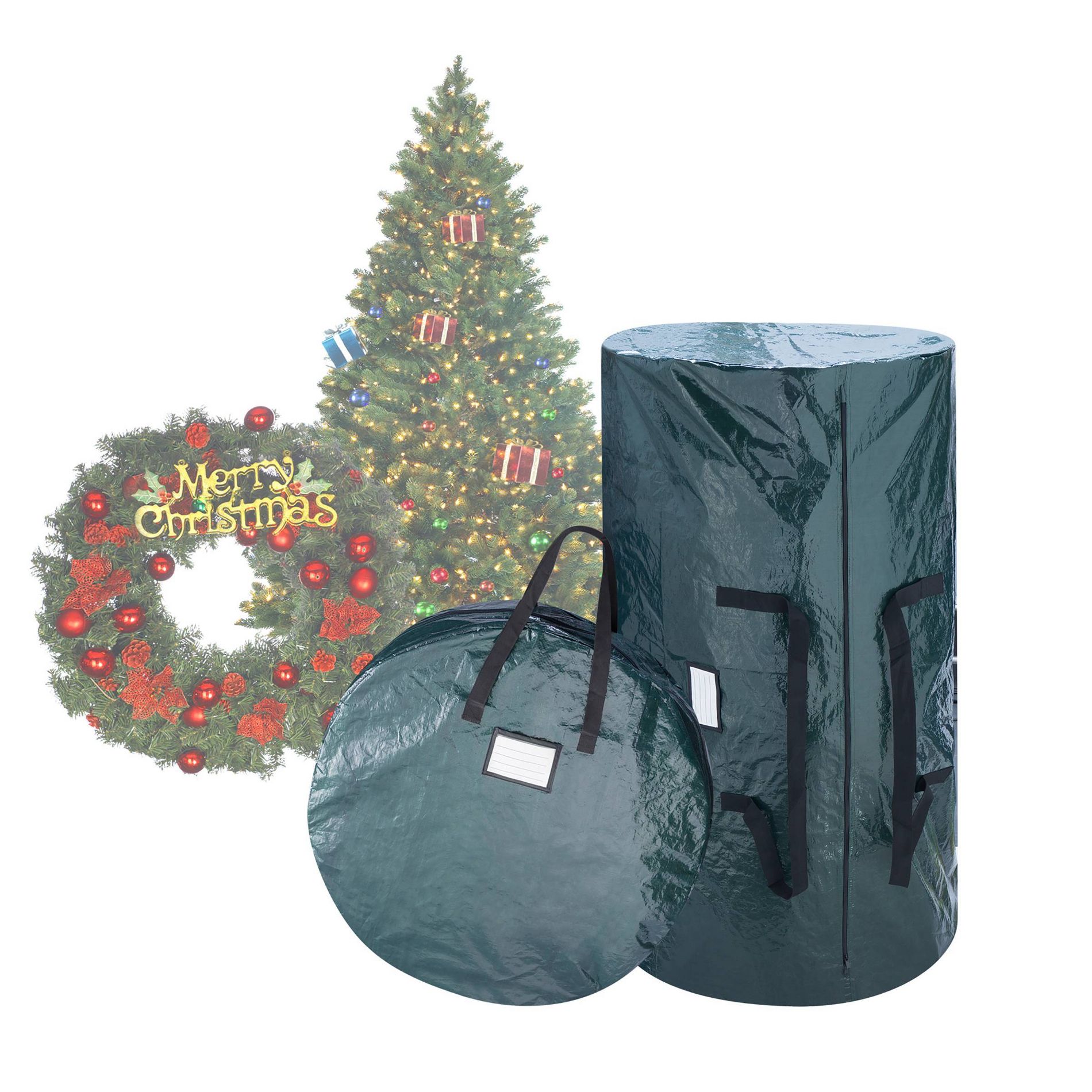 Elf Stor Christmas Tree and Wreath Storage Bag Green