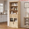 70" Tall Storage Cabinet w/ Drawer & 2 Glass Doors and 3 Shelves，Wood Display Cabinets for Kitchen, Living Room, Dining Room, Entryway - 2 of 4