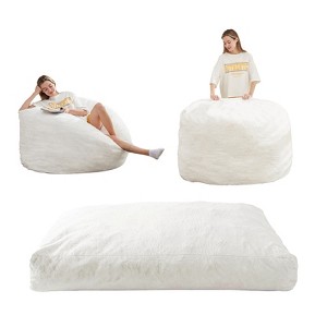 Mjkone Bean Bag Chairs for Adults, 2 in 1 Bean Bag Chairs, Convertible Bean Bag with Filler for Gaming Large Foam - 1 of 4