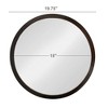 20" x 20" Circle Wall Mirror with Wooden Frame and Black Finish, Wall Mirror for Living Room, Dining Room, Foyer, Bathroom, Office - 4 of 4