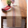 Design Imports French Blue/Barn Red Middle Stripe Burlap Table Runner 14X72 - 3 of 4