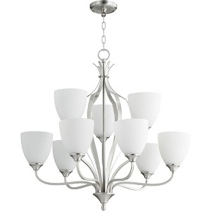 Quorum Lighting Jardin 9-Light Chandelier, Satin Nickel, 30 Width, 28 Height - 1 of 1