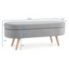 NicBex 43.5" Oval Storage Ottoman Bench with Rubber Wood Leg,End of Bed Ottoman with Storage,Storage Bench for Living Room,Bedroom,Entryway - 3 of 4