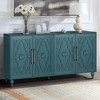 Lyngins Natural Wood Storage Cabinet with Carved Flower Doors, Versatile Kitchen Cabinet, Sideboard & Accent Cabinet for Living Room, Kitchen,Entryway - 2 of 4