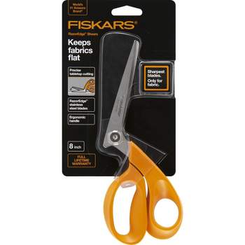Fiskars 8 Heavy-Duty Cutting Pinking Shears Scissors Zig Zag Orange handle