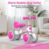 Allobebe Baby Balance Bike For Ages Up to 3 Years Adjustable Seat, Silent & Soft 4 Wheel Ride On, Light Pink - 3 of 4