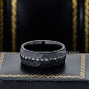 Jewelry Avalanche Black IP Eternity CZ Hammered Dome Tungsten Carbide Wedding Band, Comfort-fit, 8mm - 3 of 4