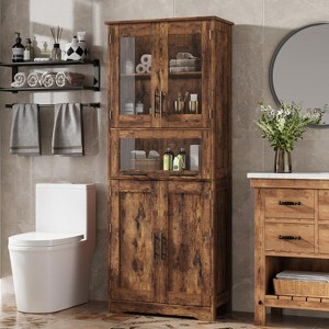 Tall Bathroom Cabinet, Narrow Storage Cabinet , 67” Freestanding Floor Linen Slim Cabinet for Laundry Room, Kitchen, Living Room, Small Spaces - 1 of 4