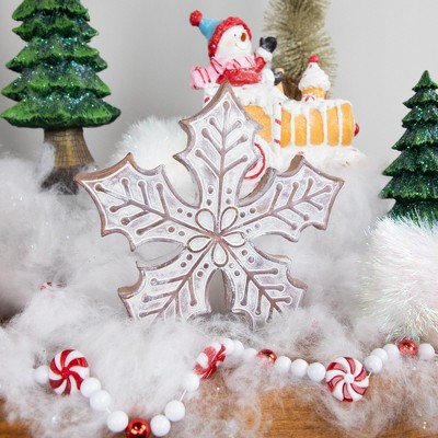 Rustic White Resin Snowflake Wall Mounted Decoration