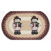Earth Rugs Eco-Friendly Jute Oval Placemat with Snowman Winter Holiday 13"x19" - 2 of 3