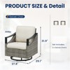 Buenhomino 3 PCS Patio Furniture Set Swivel Rocking Chairs Set of 2 with Glass Top Side Table - 3 of 4