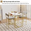 Bar Height Table and Chairs Set 3-Piece - 36" Counter Table with 2 Padded Stools - 2 of 4