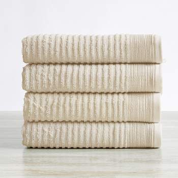 100% Cotton Quick-Dry Ribbed Texture Bath Towel Set