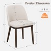 Set of 2 Upholstered Dining Chairs with Wood Legs, Fabric Side Chairs with Back for Kitchen, Dining Room, or Restaurant - Beige - 3 of 4
