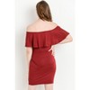Hello Miz Women's Fitted Ruffle Off Shoulder Maternity Dress - 3 of 4