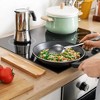 5 Pc Stainless Steel Cooking Utensil Set with Holder –  Includes Ladle, Skimmer & Serving Spoon, and Countertop Holder - 3 of 4