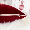 ChicFurnit Bed Pillows Merry Christmas Pillow Velvet Decor Pillow with Hidden Zipper Cotton Pillows for Living Room Decoration, Red, 20"*1"*20" - 4 of 4