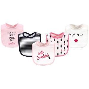 Little Treasure Baby Girl Cotton Bibs 5pk, Lipstick, One Size - 1 of 1