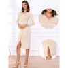 INSPIRE CHIC Women's V Neck Long Sleeve Button Decor Knit Midi Bodycon Sweater Dress - 2 of 4