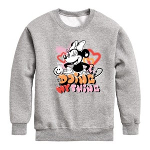 Boys' - Disney - Minnie Mouse Doing My Thing Graphic Long Sleeve Fleece Sweatshirt - 1 of 4