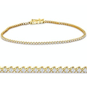 Pompeii3 1.23Ct Diamond Lightweight 7" Tennis Bracelet 14k Gold Lab Created - 1 of 2