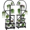 2 Pack 6 Tier Tall Plant Stand Metal Indoor Plant Stand With Detachable Wheels Half Moon Shape Plant Stands With Drawers Large Plant Display Stand - 4 of 4